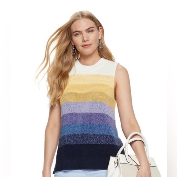 Nine West Sweaters - Nine West Color Block Ombré Style Sleeveless Sweater SZ XL